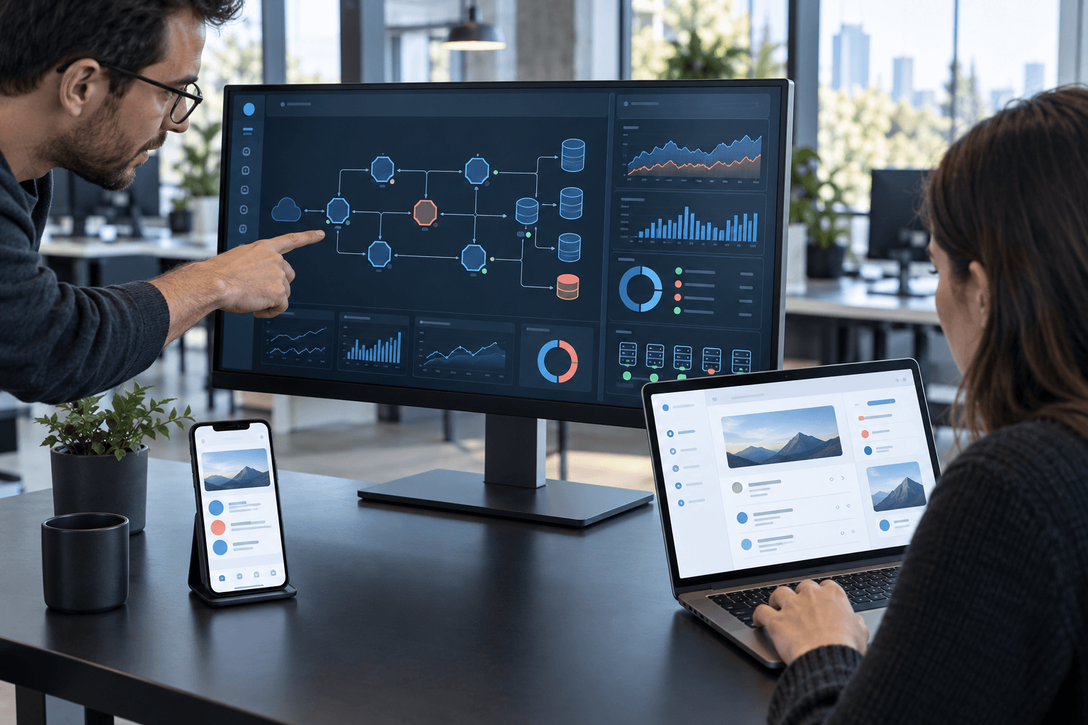 Architektur einer Softwareplattform mit verbundenen Schnittstellen